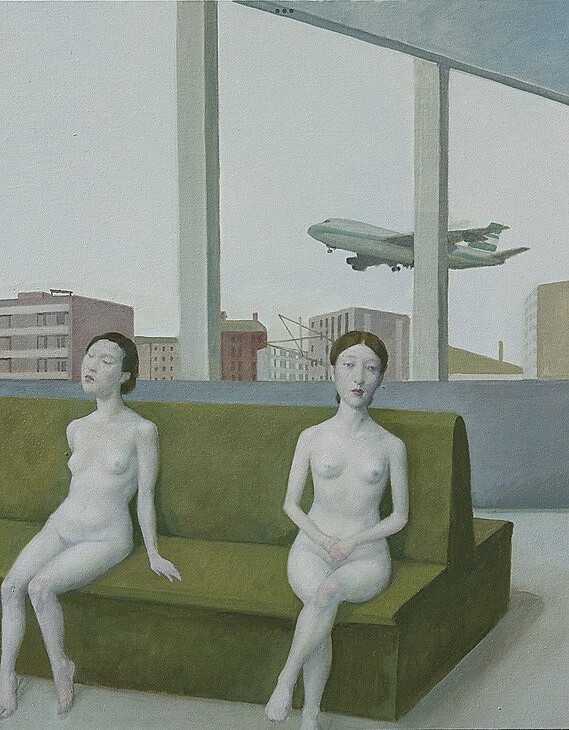 Two Models Resting, 2022, Oil on Canvas, 76 × 61 cm